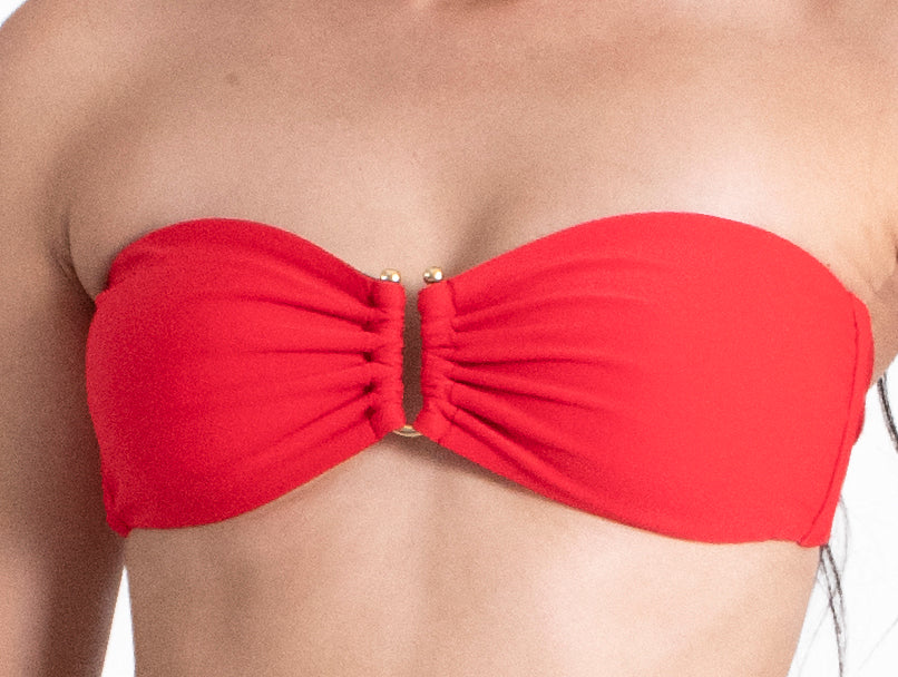 TOP STRAPLESS ROJO