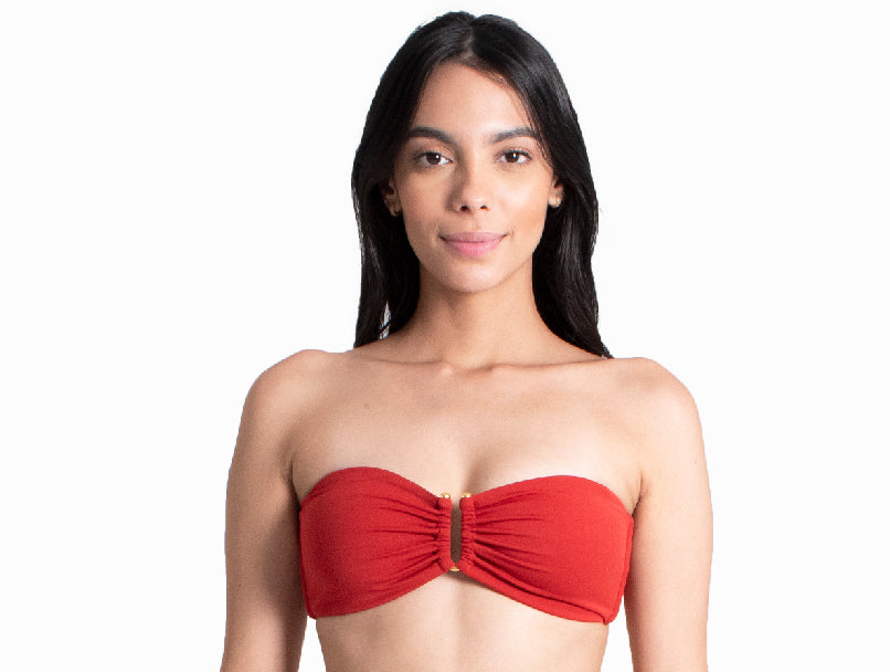 TOP STRAPLESS TERRACOTA