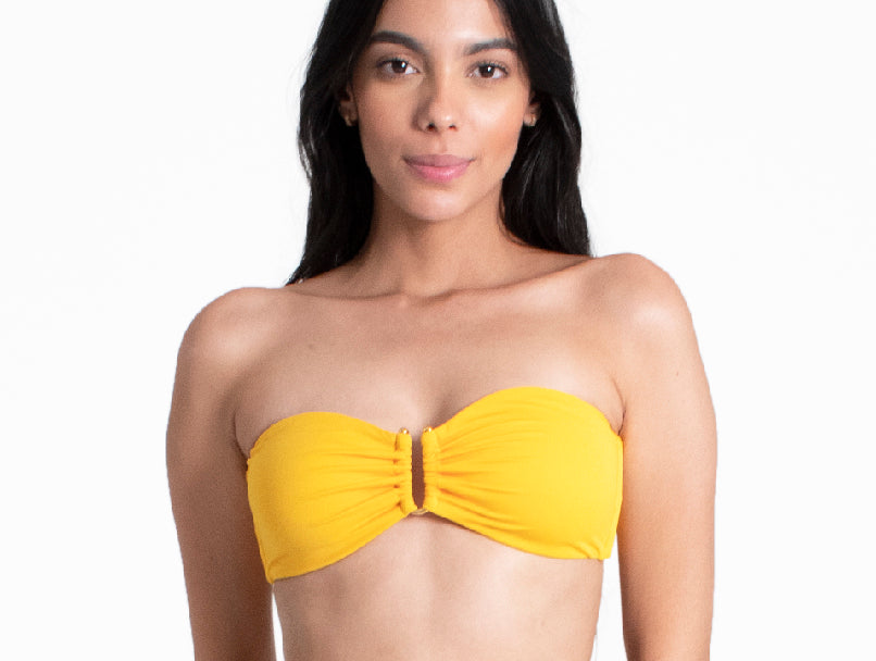 TOP STRAPLESS MOSTAZA CLARO